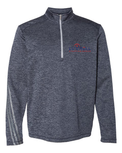 012 Adidas - Brushed Terry Heathered Navy Quarter-Zip Pullover - A284