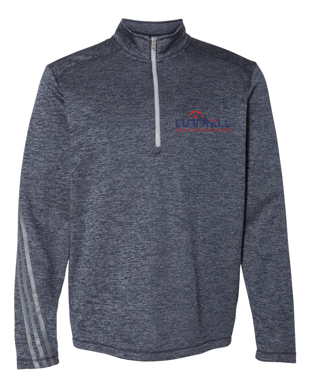 012 Adidas - Brushed Terry Heathered Navy Quarter-Zip Pullover - A284